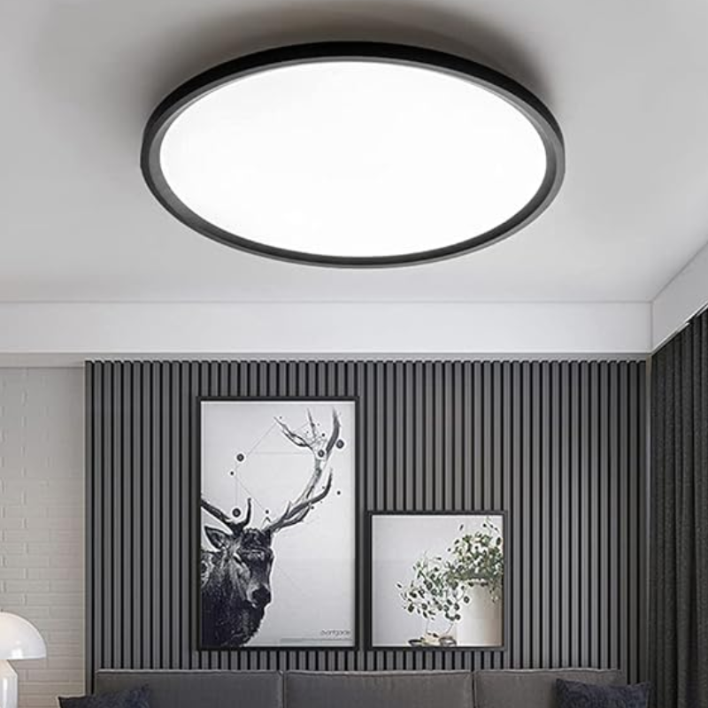 Panel LED Negro Sobrepuesto Redondo Slim 36W+36W 400Mm 3000-4000-6500K