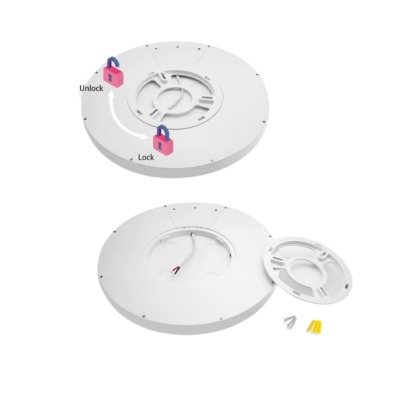 Panel LED Negro Sobrepuesto Redondo Slim 36W+36W 400Mm 3000-4000-6500K