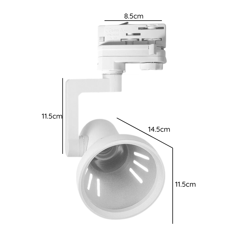 Foco Trifásico Blanco Porta Ampolleta E27 Haedi Ii