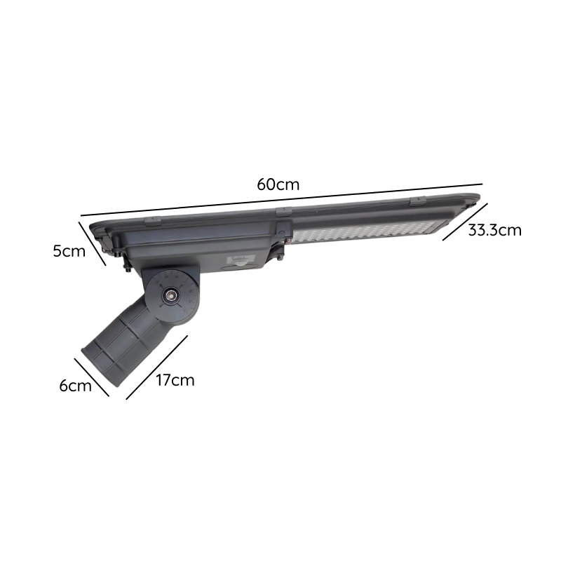Luminaria Solar Con Sensor De Movimiento Monocristalina 200W Ip65 5000K 5V 20W 3.2V 20Ah C/Control Modelo Epsilon