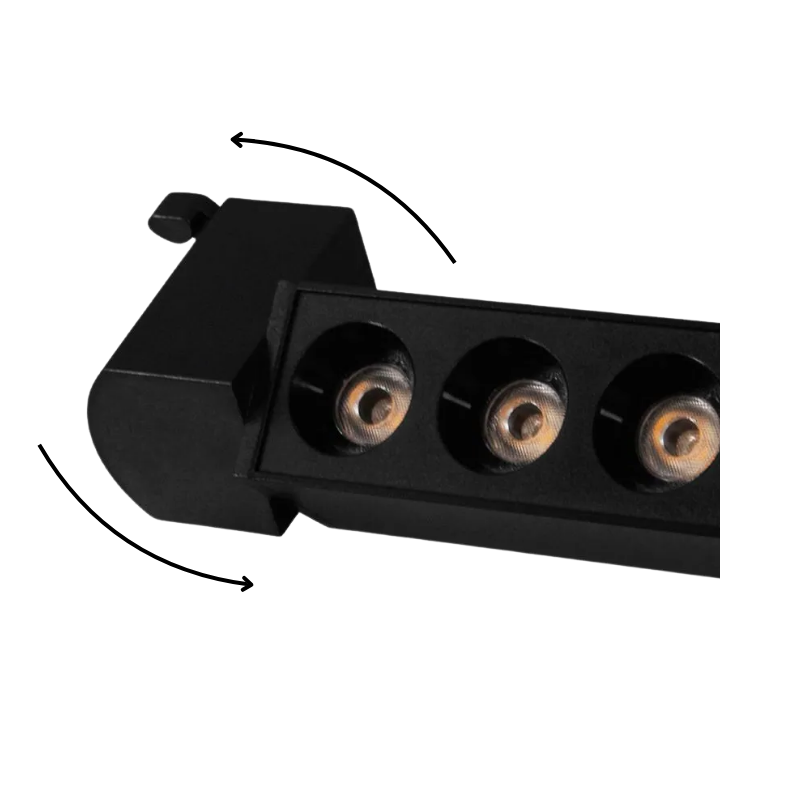 Foco Riel Monofasico Negro 24° Movil 10W 220V 3000K Cygnus