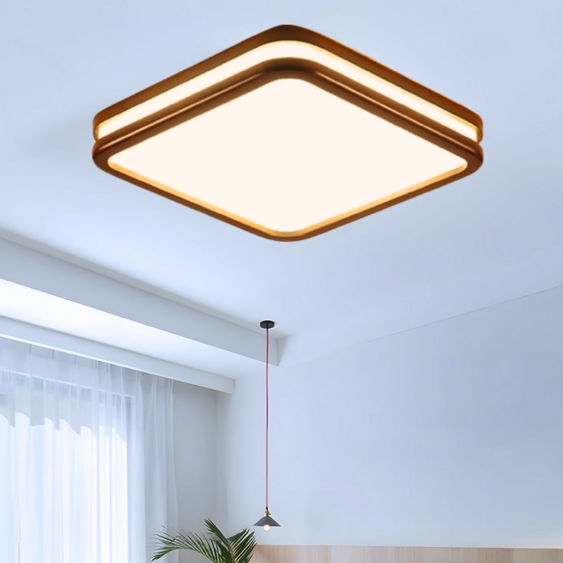 Lampara Cuadrada 48W 400Mm Saiph Mdf Oscura 3000-4000-6000K C/Control