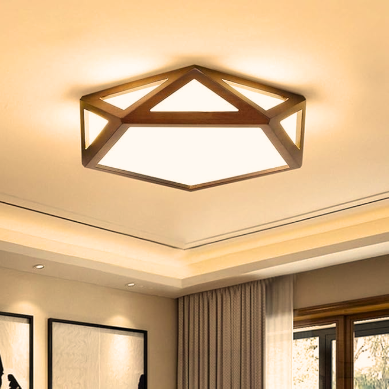 Lampara Pentagono 36W 300Mm Saiph Mdf Oscura 3000-4000-6000K C/Control- Copiar