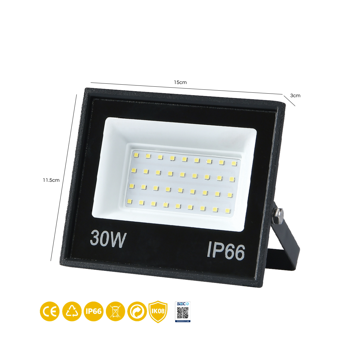 Foco Proyector De Área LED 30W 6000K Modelo Atlas Ip66 Ik08