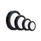 Panel Sobrepuesto Redondo Negro 12W Calido 3000K